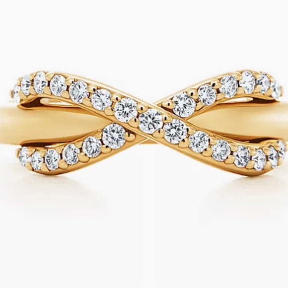 Tiffany & Co. Gold and Silver Infinity Ring with Gemstones - Picture 1 of 2